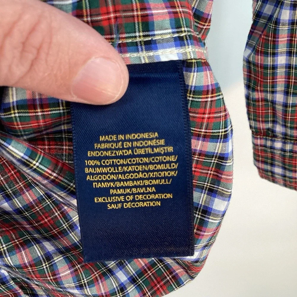 Boys Ralph‎ Lauren Long Sleeved Plaid Cotton Button Down Size 5
